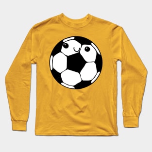 Cutey Face Soccer Ball Long Sleeve T-Shirt